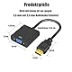 Leloco HDMI auf VGA Adapter 1080P(mit 3,5-mm-Audiobuchse), Unidirektional HDMI to VGA (Stecker auf Buchse) Adapter für Computer, HDTV, Desktop, PC, Monitor, Laptop, Xbox, Projektor