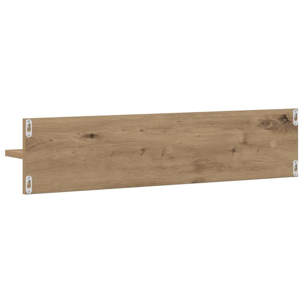 Juego de 2 estantes de pared de roble Artisan, 80 x 11,5 x 18 cm, diseño moderno, robusto, de madera, mini estantería para salón, dormitorio, pasillo