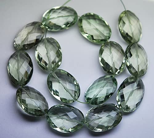 Améthyste verte naturelle en perles ovales facettées de 12x16mm pour création joaillerie