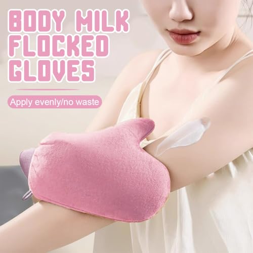 QOWUXHZ 2 Piezas Guante Autobronceador Corporal Doble Cara Manopla Autobronceador Mitt Para Crema Autobronceadora Cuerpo Con 1 Aplicadores De Loción Trasera Para La Espalda (Rosa) - imagen 2