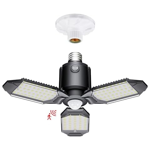 Craftersmark Motion Sensor Garage Light, 80W Motion Sensor Light Indoor,Deformable Garage Light Ceiling LED,8000LM Super Bright Motion Activated LED Shop Light for Stairway,Workshop,Basement(1Pack) Cover