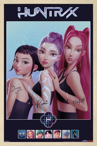 Trends International Netflix KPop Demon Hunters (2025) - Huntrix Comeback Group Wall Poster, 34L x 22.4W, Blonde Framed Version
