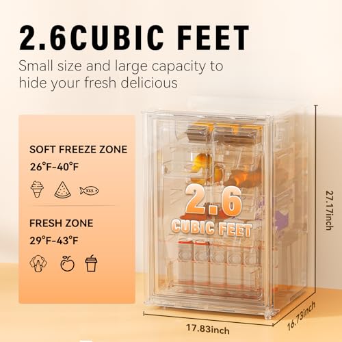 Frestec 001 Nooody 2.6 Cu.Ft Mini Fridge, Mini Refrigerator thumb #2