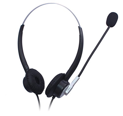 Wantek Dual Call Center Telefono Cuffia con 2,5mm Cuffia Jack + Microfono + Volume Mute Controllo per Cisco Linksys SPA SPA921 SPA922 SPA941 303 501G 502G 504G 508G 509G 525G IP Telefono(H120S01J25)