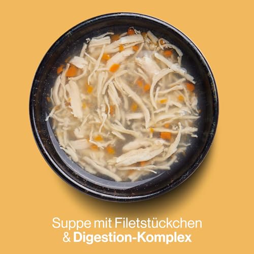 Pets Deli Katzensuppe Huhn – Getreidefrei mit Präbiotika für eine gesunde Verdauung – 12 x 40g
