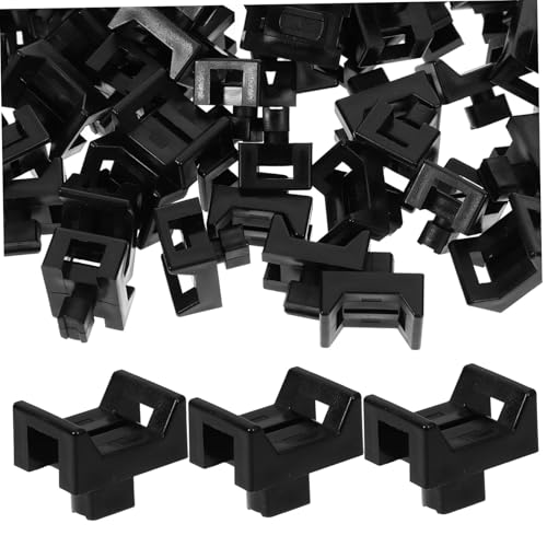 Mikinona 100 piezas Bases de Montaje para Bridas de Nylon Negro Soporte de Cable Tipo Silla para Organización y Fijación de Cables Pared Kit de Resistentes y para Uso Doméstico y