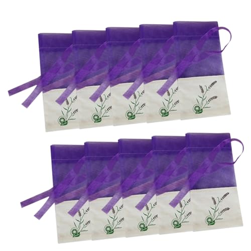 Garneck 10 Piezas Bolsa De Bolsita Transparente Pequeña Bolsa De Yute Bolsas De Lavanda Capullos De Lavanda Difusores De Té para Té Suelto Bolsas De Filtro De Té Bolso De Mano Hilo Púrpura