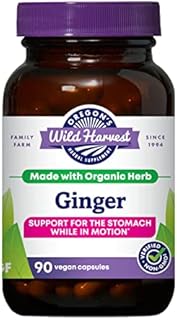 Oregon's Wild Harvest, Certified Organic Ginger Capsules for Stomach Support, Non-GMO, 1000 MGS, 90 Ct