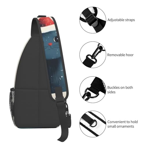Bolso bandolera con estampado de gatos divertido para hombres y mujeres miniatura 5