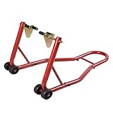 Safstar Motorcycle Stand Sport Bike Front Fork Lift Front Swingarm Lift Head Front Forklift for Auto Bike Shop, Red