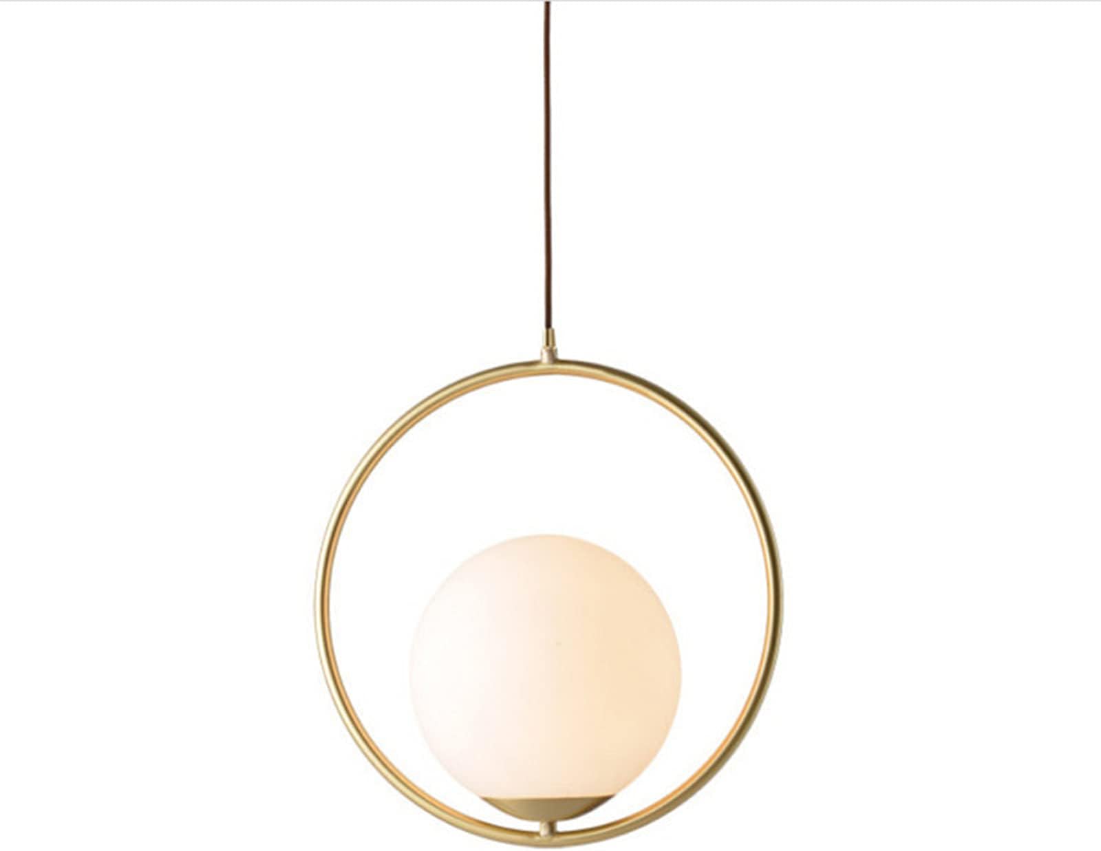 Modern Fashion Spherical Gold Metal & Glass Hanging Light, Pendant Lighting Base on E27 Bulb(Circle 20cm)
