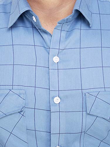 Image of New Check Double Pocket Slim Fit Button Down Shirt-Multicolor