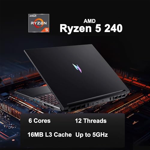 Image of Acer Nitro V 16 AI Gaming Laptop 16 inch WUXGA IPS 180Hz AMD Zen 4 Hexa-core Ryzen 5 240 32GB RAM 1TB SSD GeForce RTX 5050 (Up to 421 AI Tops) Backlit Win11 w /ICP Hub