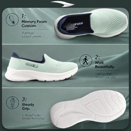 Image of ASIAN Style Walk-31 Women's Walking Shoes | Ultra-Lightweight Slip-On Shoes with Knit Mesh, Arch Support | Flexible Sole & All-Day Comfort for Daily Use