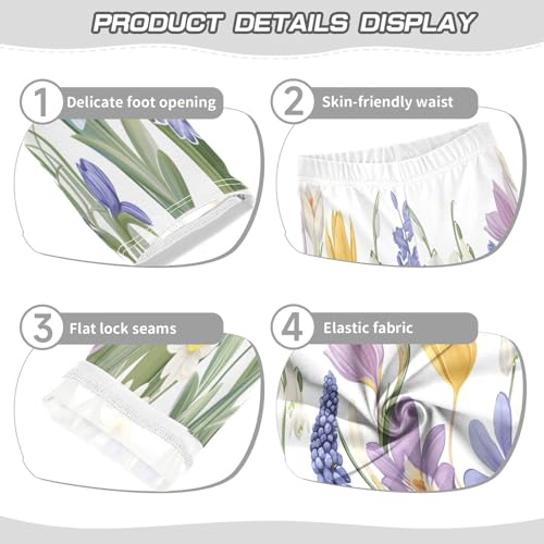 Bolaz Toddler Girls Leggings Printed Yoga Pants Leggings Blooming Spring Garden for Kids3