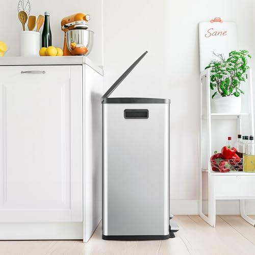 Caneca de basura doble acero inoxidable 60 L Kitchen miniatura 3