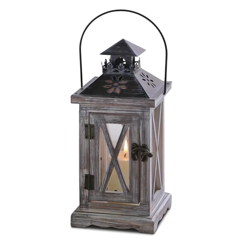 Lanterna in legno per candele, lanterna portacandele vintage, lanterna da giardino per esterni, candelabri, per interni ed esterni, eventi, matrimoni