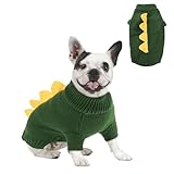 NACOCO Halloween-Hunde-Dinosaurier-Pullover – Weihnachtspullover für Haustiere, Drachenkleidung, Welpen, niedlich, bequem, Strickwaren, T-Shirt, Katzenbekleidung, Outfits, warm, für den Winter, weich
