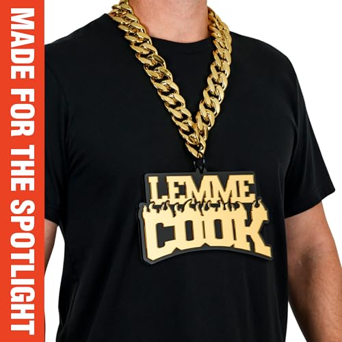 TrophySmack 'Lemme Cook' Turnover Chain - Chrome Gold & Black Acrylic3
