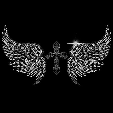 SUPERDANT Angel Wings Rhinestone Heat Transfer Patch Cover