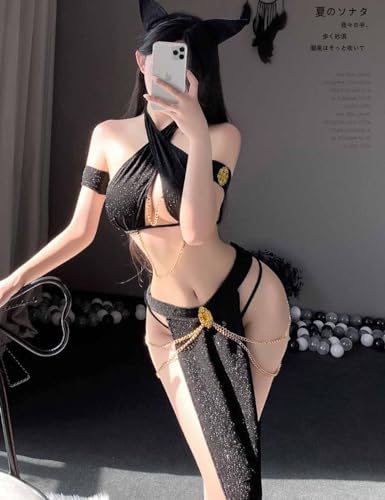 Frauen Anime Cosplay Dessous Kleid Halloween Katze Ägyptische Königin Maid Outfit Sklave Dessous Outfit – Bild 2