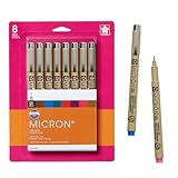 SAKURA Pigma Micron Fineliner, 05 Tip, Ass't Archival Colors, 8 PK 30066