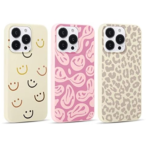 Yoedge 3 Pack Phone Case Compatible with Samsung Galaxy A13 (4G) 6,6", Shockproof Soft TPU Silicone Phone Case with Pattern, Bumper Protector Matte Cover for Samsung A13 (4G), Smiley Cover
