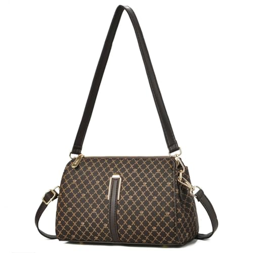 Bolsa Feminina Pequena de Mão, Transversal e Ombro - Bolsa Estilosa com Grande Capacidade, Aparência Sofisticada para Dia a Dia X10 (Cafe)