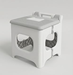 GION Space Saving Foldable Stool | Heavy Duty Plastic Step Stool for Adults Kids | Travel Friendly Portable Stool Price In India