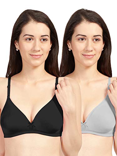 Image of SONARI Omania Womens Non-Padded Cotton Polyester Bras - Solid, Non-Wired, Medium Coverage, Hand Washable (Pack of 2)