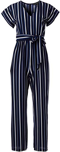 Jessica Howard Women's Dolman Sleeve V Neck Inset Waist Blouson Jumpsuit, Navy/Blue, 14