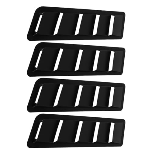 Rejillas para capó de coche de alta resistencia en ABS negro, diseño duradero de 4 piezas