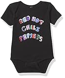 Red Hot Chili Peppers Baby Official Cartoon Onesie, Black, 18 Months