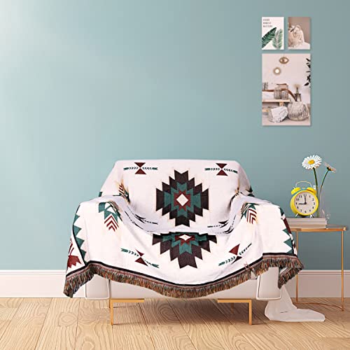 Kkuyt Aztec Blanket, Oversized Boho Throw Blanket With Fringe, Southwestern Geometric Tapestry Vintage Woven Throw Blankets, Double-Sided Home Decor For Couch Sofa Chair Bed Travel (51" X 63") #TOP6