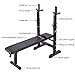 JAXPETY Adjustable Folding Weight Lifting Flat Incline Bench for Home and Gym, Fitness Workout Bench with Pull-Up Handle and Adjustable Barbell Rack for Full Body Standard Exercise, Black