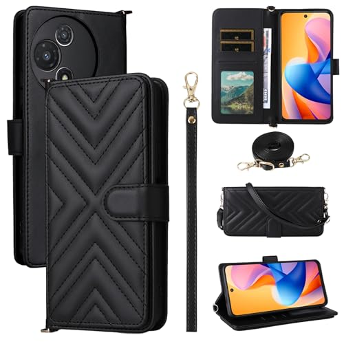 Coque TCL 60R 5G BELLA BEAR en cuir noir avec rabat