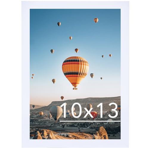 Image of JCJMY 10x13 Picture Frame White for Wall Hanging, Wall Mounting Horizontally or Vertically, 10 x 13 Wall Gallery Poster Photo Frame with Shatter Resistant Plexiglass, White