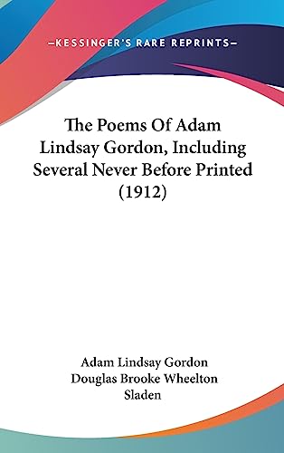 The Poems Of Adam Lindsay...