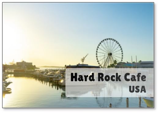 PhotomagnetHard Rock Cafe Bayside Marketplace in Miami Florida Horizontal, Fridge Magnet