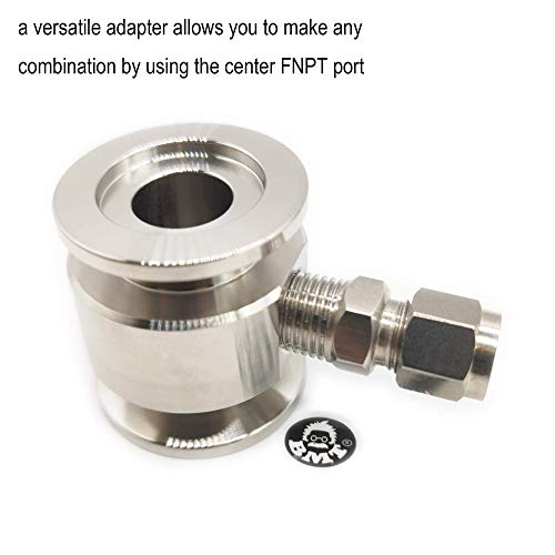 Image of Adaptive Tee Shape Fitting for KF SO-KF NW QF Flange to FNPT Center Port (KF25 x 1 /8 inch FNPT)