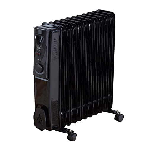 Neo 2500W 11 Fin Electric Oil Filled Radiator Portable Heater With 3 Heat  Settings Thermostat (Black) : Amazon.co.uk: Home u0026 Kitchen