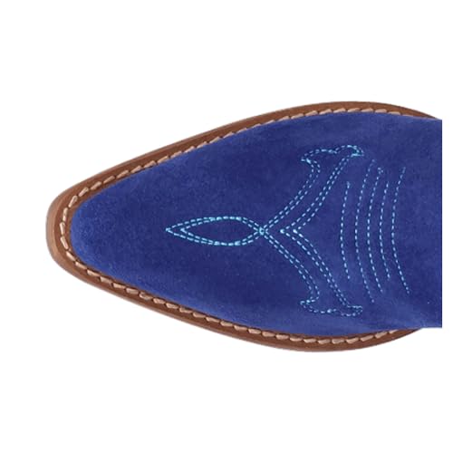 Dingo Womens Movin' On Embroidered Snip Toe Casual Boots Knee High Low Heel 1-2" - Blue4