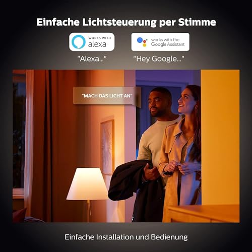 Philips Hue White Ambiance Filament, smarte E14 LED Lampe mit Kerzenform, dimmbar, 350lm, warm- bis kühlweißes Licht, steuerbar via App, kompatibel mit Amazon Alexa (Echo, Echo Dot), 2er Pack 5