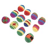 Garneck 12 Stück Gestrickter Hacky-Ball, Jonglierbälle, Gehäkelter Kick-Sack, Gestrickter Kickball, Weiche Jonglierbälle, Kleine Sitzsäcke Zum Spielen Im Innen- Und Außenbereich
