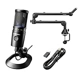オーディオテクニカ コンデンサーマイク AT2020USB-X & ロープロファイル型マイクアーム AT8705 USB-Type-C ドライバー不要 ゲーミングマイク 配信用マイク 宅録 Windows MAC PS4 PS5 国内正規品