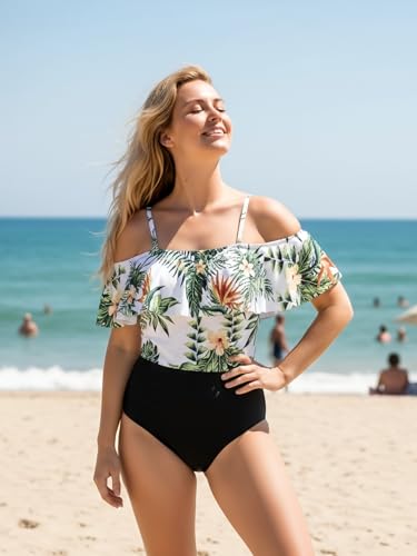 Image of IFFEI Mommy and Me Family Matching Swimsuits One Piece Bathing Suits