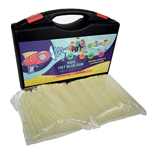 NEX&CO Glow in The Dark Glue Sticks, Bulk Value Pack 60 Count Hot Glue Gun Sticks with Storage Case, Small Size 4