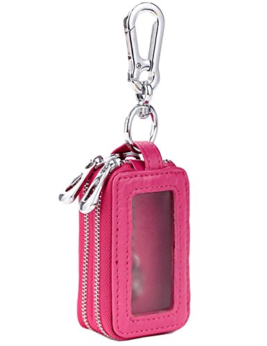 Preisvergleich Produktbild iSuperb Schlüsseltasche Schlüsseletui Schlüsselmäppchen Leder Autoschlüssel Tasche (Rose)