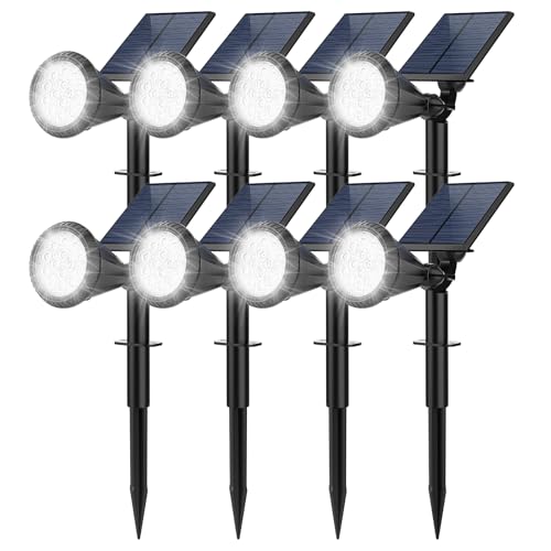 Fratink Solarstrahler Aussen, 14 LED Solarleuchten Aussen, 4 Modi Solarstrahler mit Auto On/Off, Wasserdicht 2 in 1 Solarleuchten für Flutwand Hof