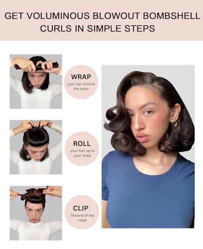 Yoshuyuki BROWN HAIR ROLLERS - LITTLE Little Velvet Overnight Blowout 3 Rods Heatless Hair Curler To Sleep In Satin Heatless Curls No Heat Hair Rollers thumb #1
